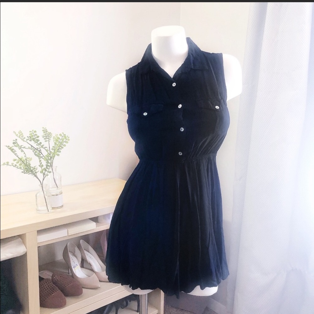 Forever 21 black fit & flare shirt mini dress Small